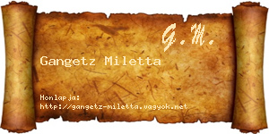 Gangetz Miletta névjegykártya